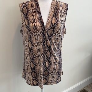 DNA Couture Silky Like Purple & Tan Pullover. 2X